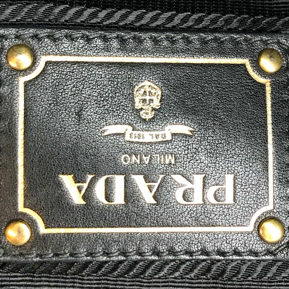 Rare Tessuto Tote Handbag Black Nylon ShoulderBag - Picture 11 of 13